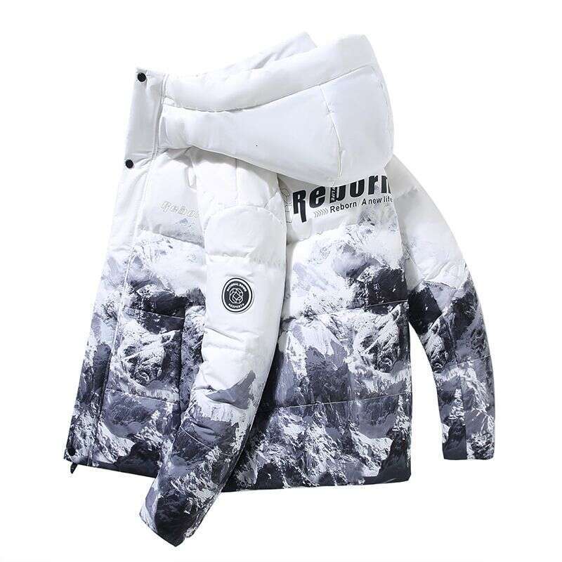 Men's Clothing cwinter new Silk cotton men's short hooded fashion trend couple thickening youth jacket