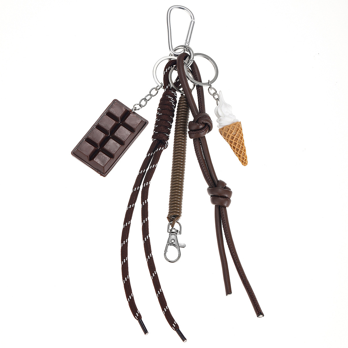 Keychains In Pink Cherry Bag Charm Braided Rope Woman Fashionable For Bags Pendant Accessories Gift