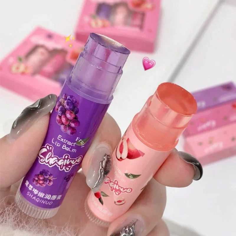 Jelly Fruit Lip Balm Plant Extract Moisturizing Nourishing Lip Pomade Lasting Hydrating Lip Gloss Care Juicy Peach LipsticksXJ250807