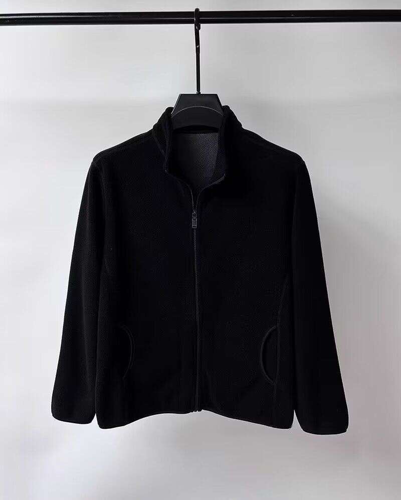 New Solid Color Casual Jacket For Men, Autumn Winter Warm Cardigan Sweatshirt, Loose And Foldable Stand Up Collar Trend