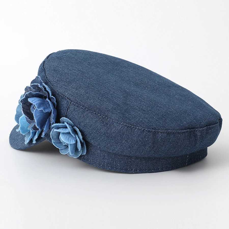 Womens Denim Beret Fashion Ladies Trend Flat Top Fabric Military Cs XJ250807
