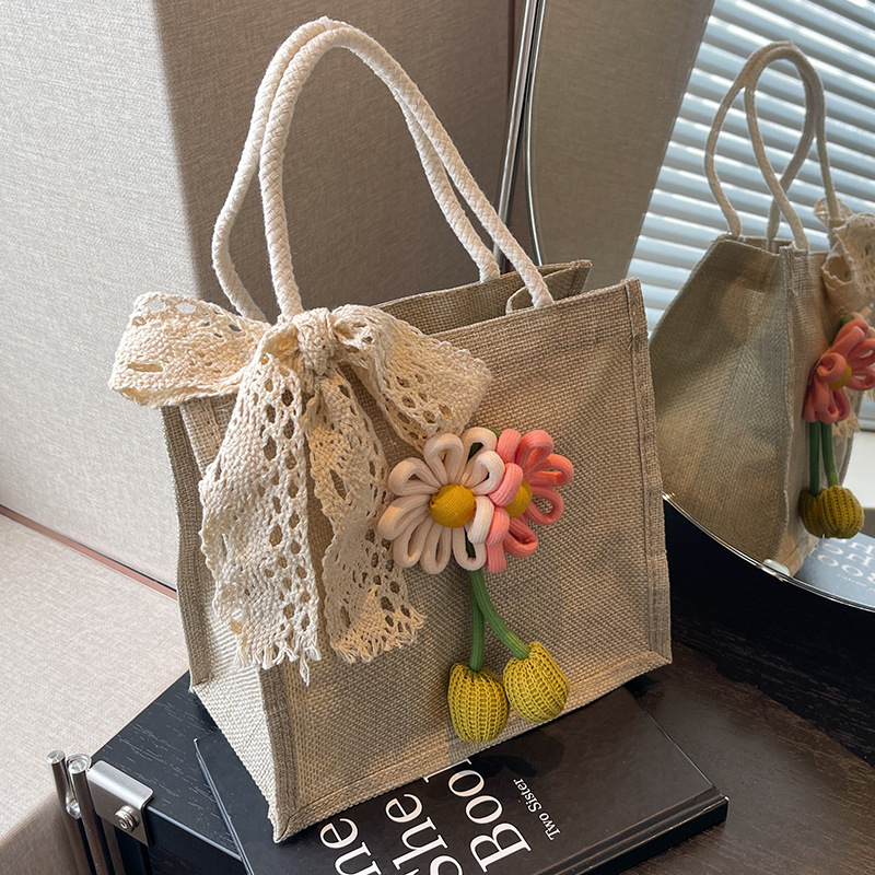 trend 2025 Women s linen handbag new gift bag fashionable outdoor lunch box handbag designer bag women s diagonal cross bag women s shoulder bag
