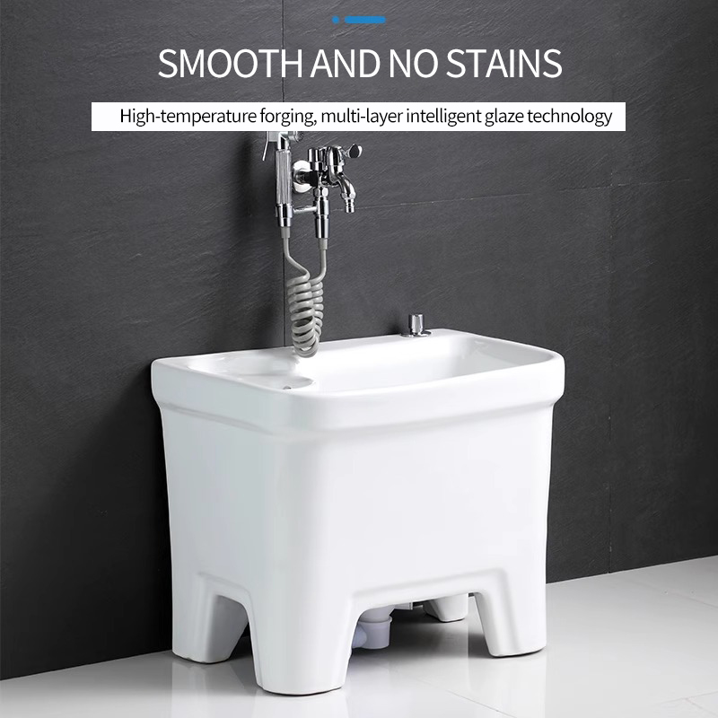 President Tao Ceramic mop pool with feet, balcony mop basin, bathroom mop pool, floor mop bucket Bathroom supplies