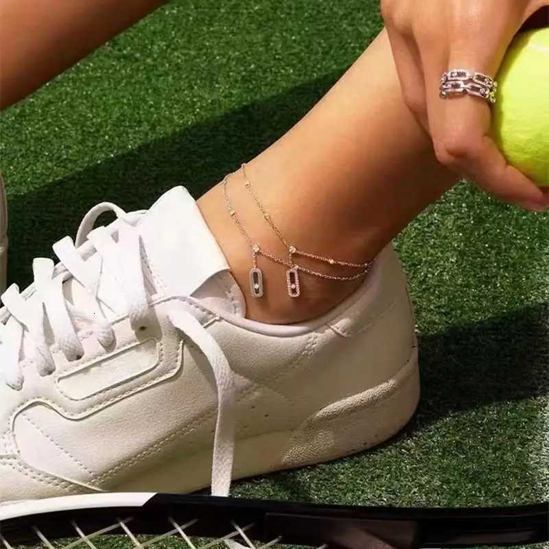 UILZ Luxury Cubic Zirconia Oval Pendant Anklets For Women INS Trendy Sandals Beach Accessory Hawaii Party Gift Jewelry Y250805