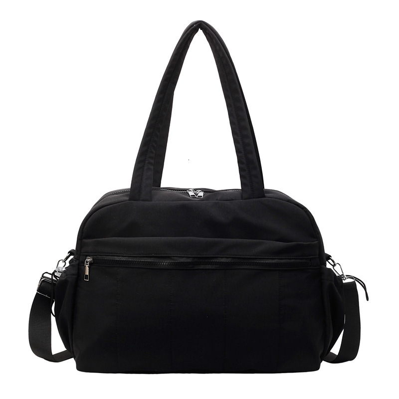 Casual Style Nylon Fabric Large Lightweight Simple Handheld Commuter Tote Women's Gym Set Trolley Clothing Travel Bag