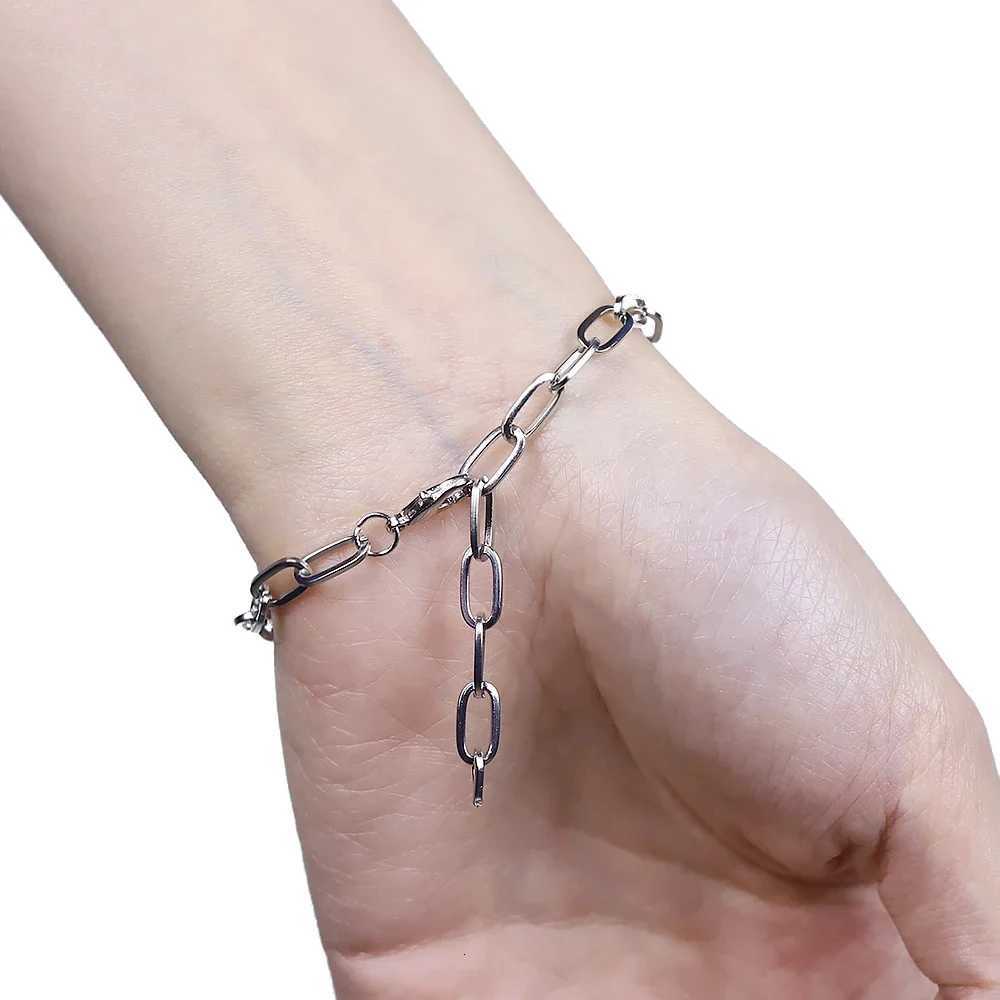 Fashion Mens Simple Stainless Steel Chain Bracelets for Women Unisex Wrist Jewelry Gifts Punk Metal Hip Hop Couple Jewelry W250807