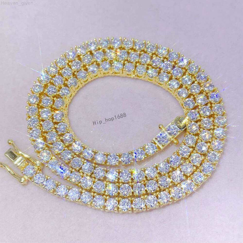 Hip Hop Color White VVS Sterg Sier 2Mm 3Mm 4Mm 5Mm 6.5Mm Moissanite Dia Tennis Chain Necklace