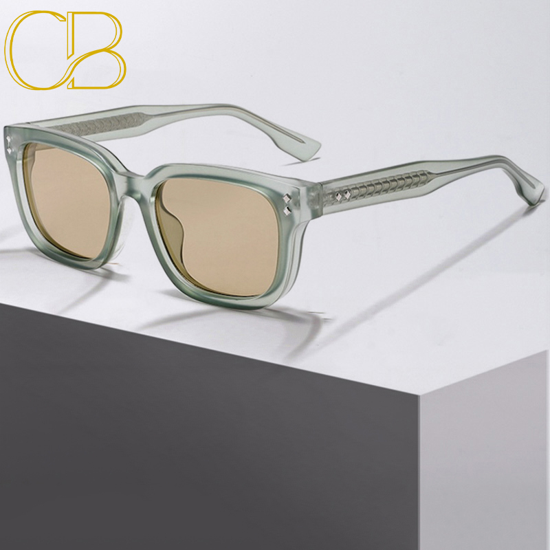 Vintage Steampunk Sunglasses Men Square Thick Glasses Clear Women Retro Goggles Gothic Y2K Futuristic Cool INS Niche High-end Sturdy Metal inlay CC13 