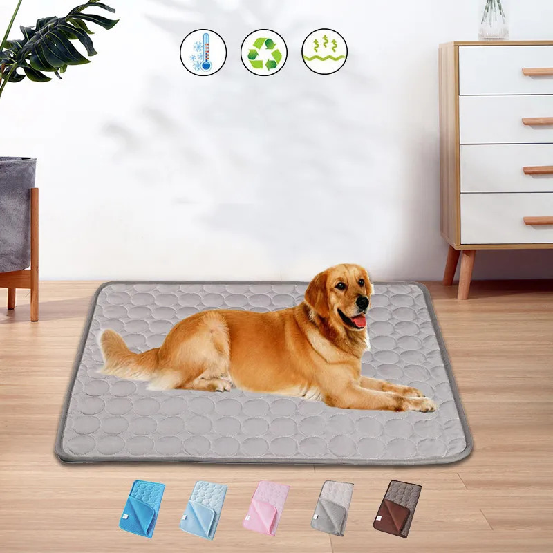 DualPet Dog Cat Summer Cooling Pad Mat Washable Puppy Big Dog Ice Gel Bed Mattress Cool Mascotas Cushion Blanket 250804