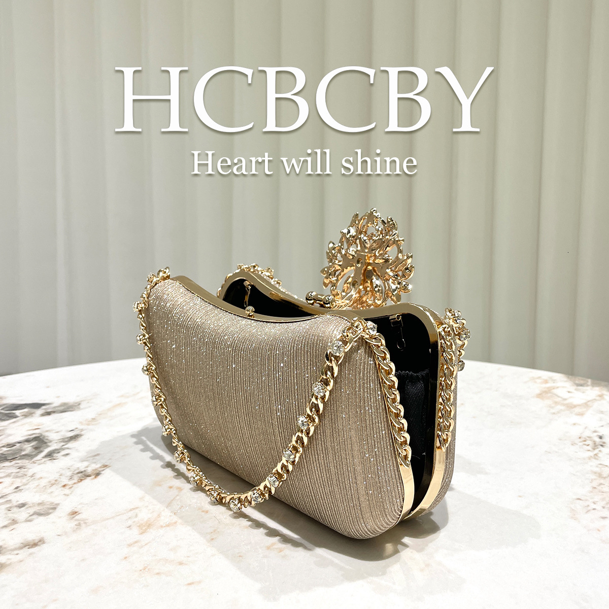 Free Shipping Designer Luxury Golden Rhinestone Buckle Decorated Striped Chain Clutch Bag For Women Fashionable Elegant Box-shaped Evening Bag Handbag