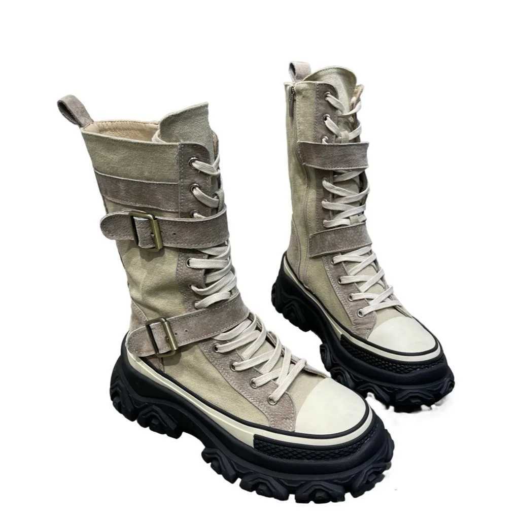New Autumn Women Boots Thick Bottom Women Short Nubuck Leather Boots N-Slip Sneakers Women Boots Wind Motorcycle Boots XJ250807