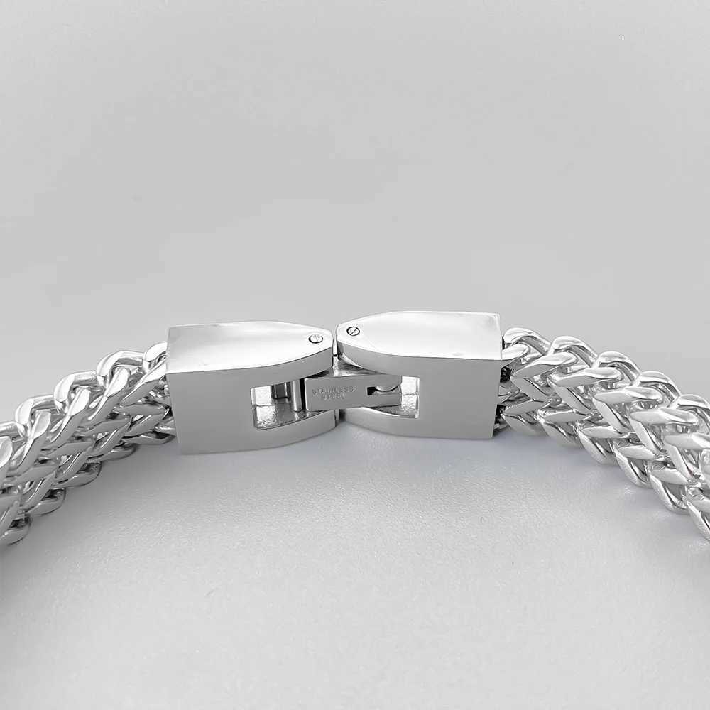 elandis fashion mens double buckle bracelet 8/10mm stainless steel Cuban chain bracelets punk jewelry gift factory direct W250807
