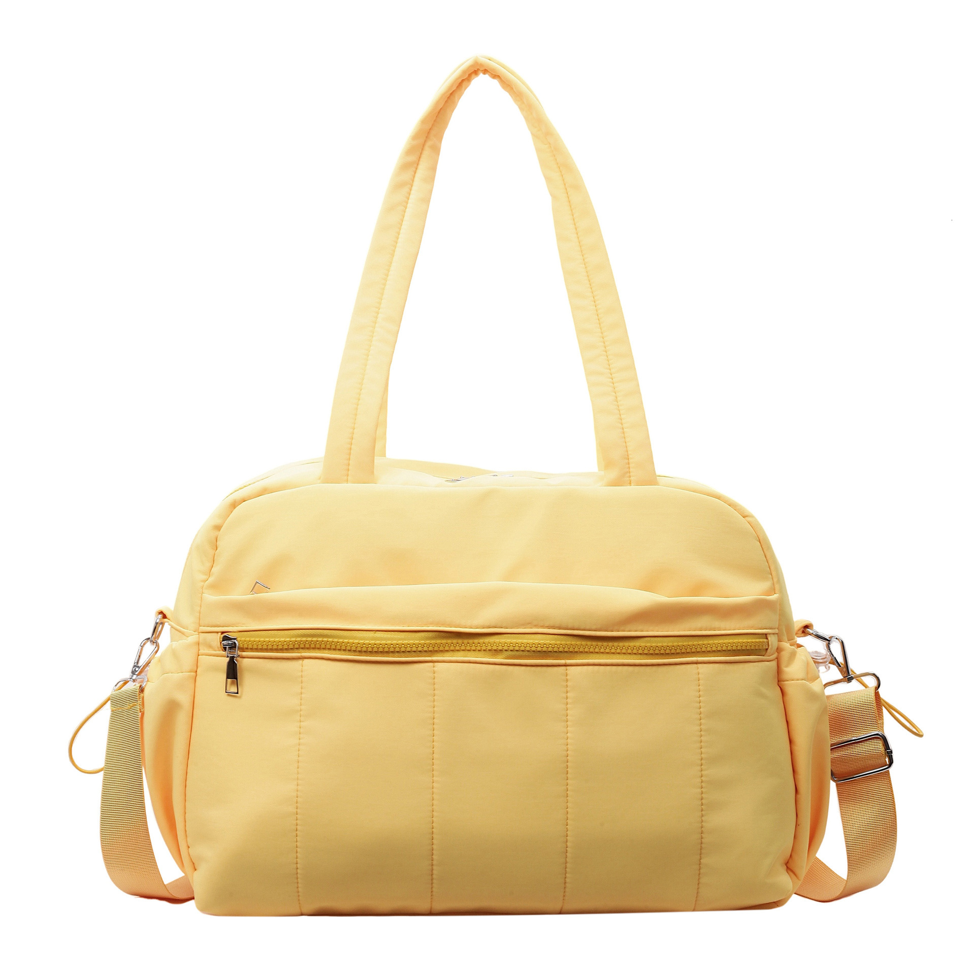 Casual Style Nylon Fabric Large Lightweight Simple Handheld Commuter Tote Women's Gym Set Trolley Clothing Travel Bag