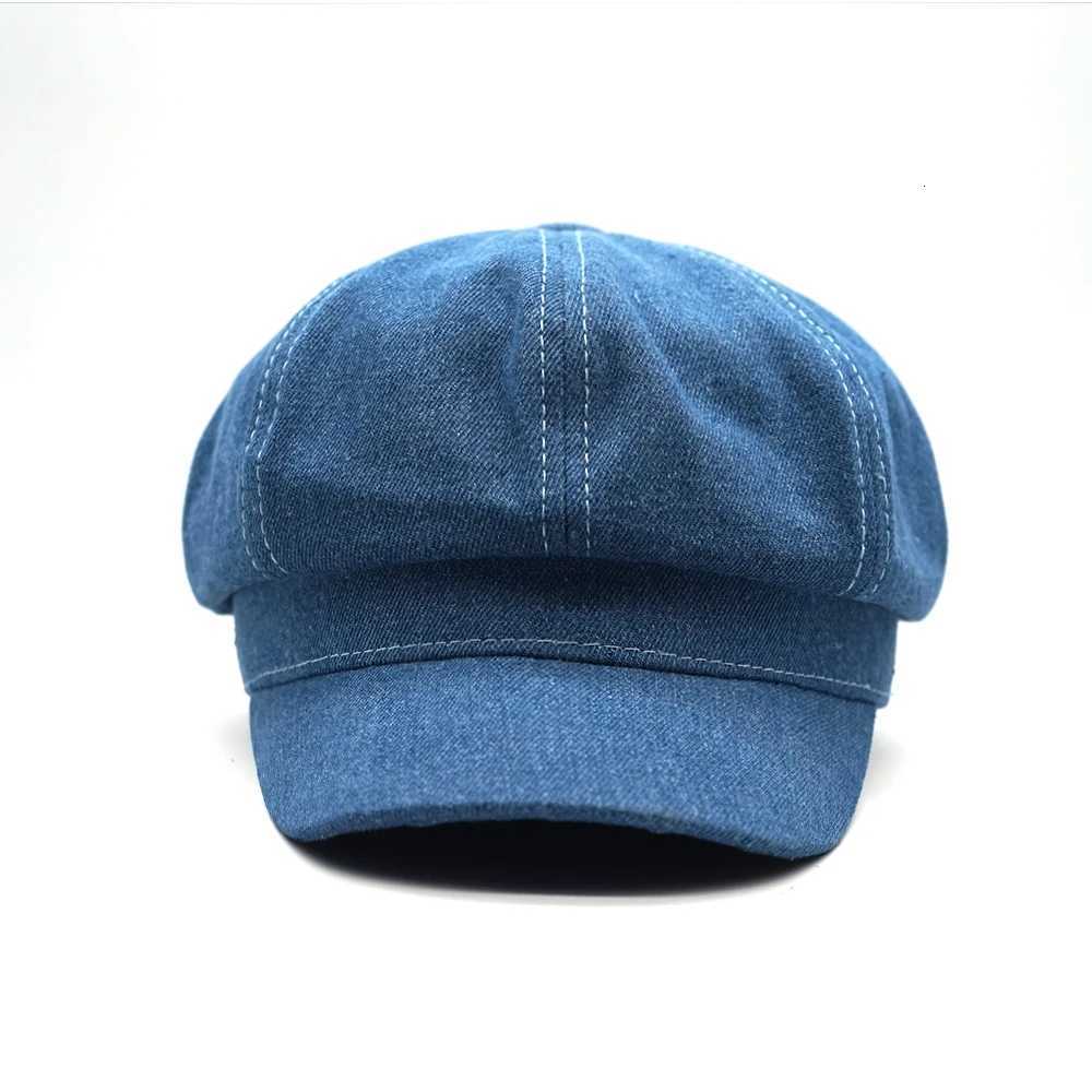 Women Leisure Octagonal Hat Ladies Denim Beret Hat Cowboy C Newsboy Gatsby C Octagonal Baker Peaked Beret Driving Hats XJ250807