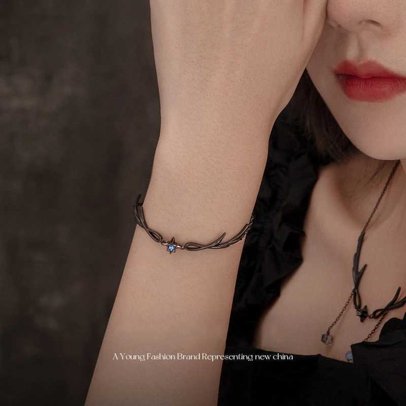 Gothic Punk Dark Style Black Bracelet Personality Ladies Simple Charm Casual Jewelry Gift W250807