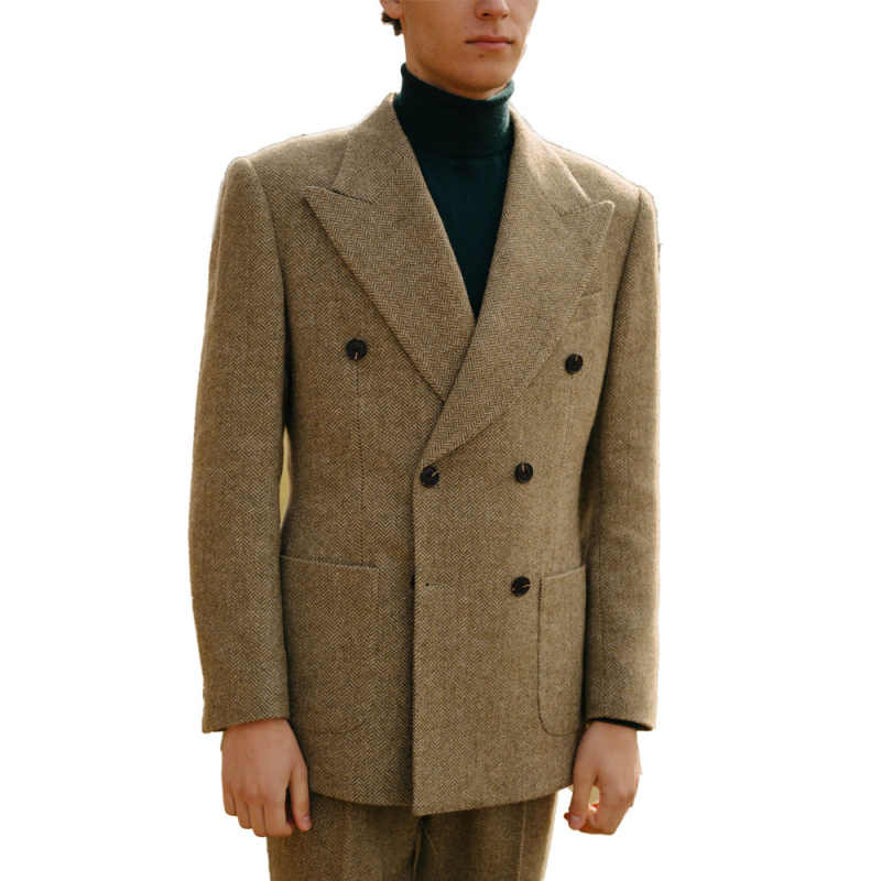 Men's Herringbone Jacket New in Suits & Blazers for Man Coat Mens Blazzer Dress Jackets Man Suit Male Coats Elegant Top Jakets
