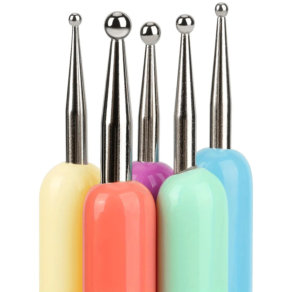 5pcs/Set Double-ended Silicone Head Carving Dotting Pen Brush Modeling Dotting Nail Art Pottery Clay Tool DIY Sculpting Tools 250805