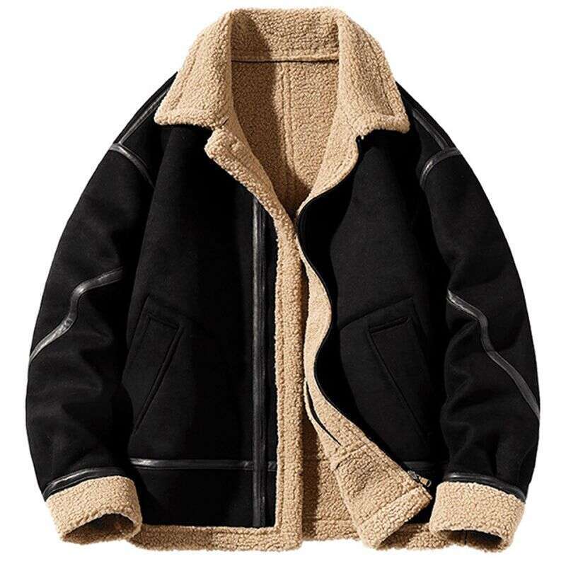 New Deer Fur Veet Autumn Winter British Jacket, Men's Solid Color Top, Loose And Versatile Warm Jacket