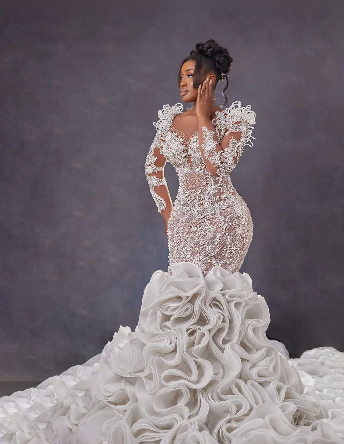 Luxury Wedding Dress Mermaid Gowns Sleeveless Sequins Lace Floor-Length Formal Bridal Gowns Plus Size Customized Vestido de novia