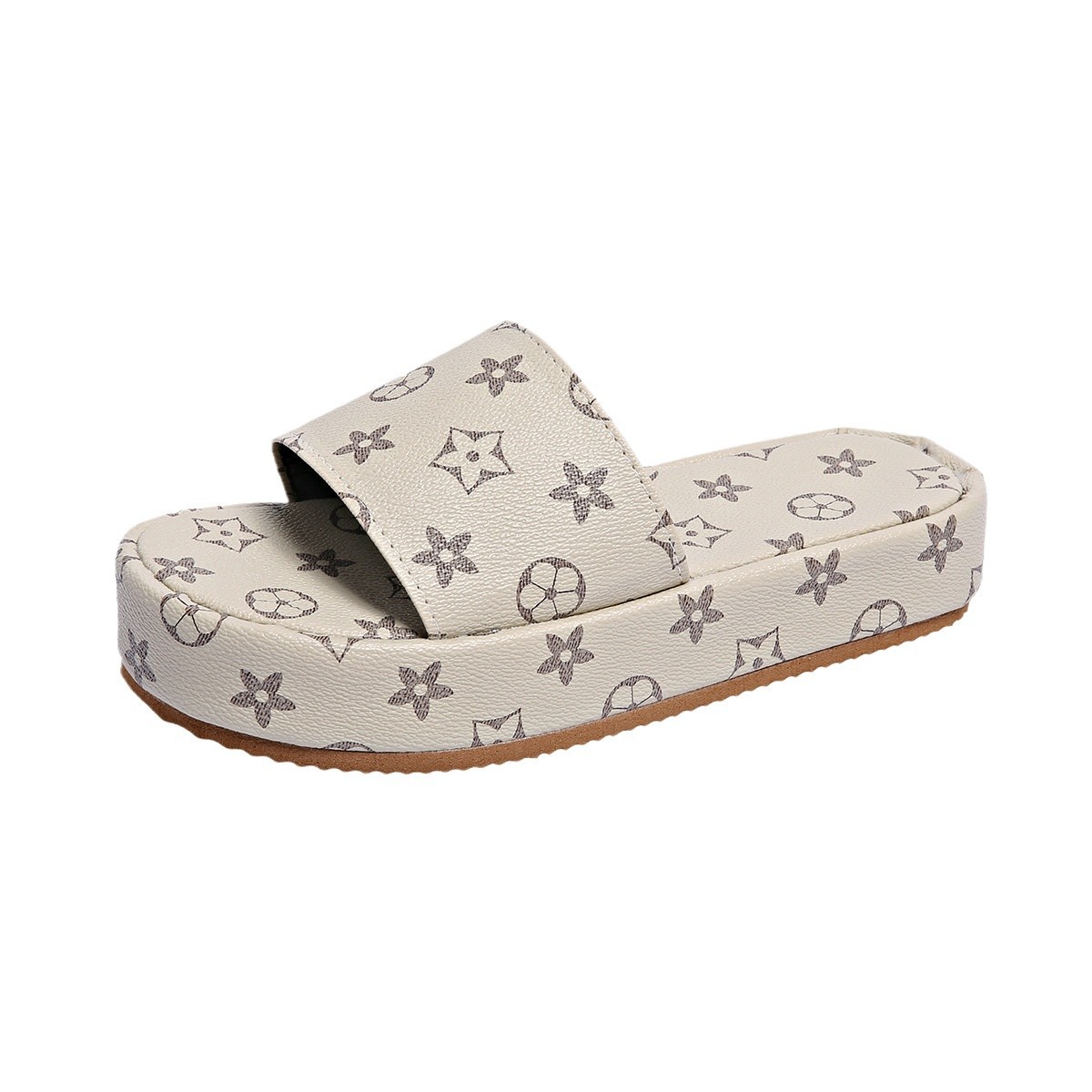 Free shipping designer slipper womens fashion embroidered canvas Flat Mules Platform Embroidered Linen High Heel Sandal platform sliders Shoes