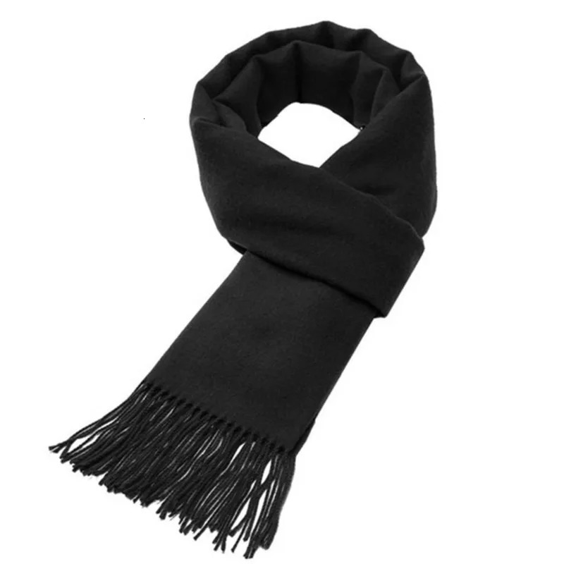 33*174cm Autumn And Winter Solid Color Cashmere Scarf Monochrome Thickened Long Men And Women Tassel Shawl Warm Scarf 250805