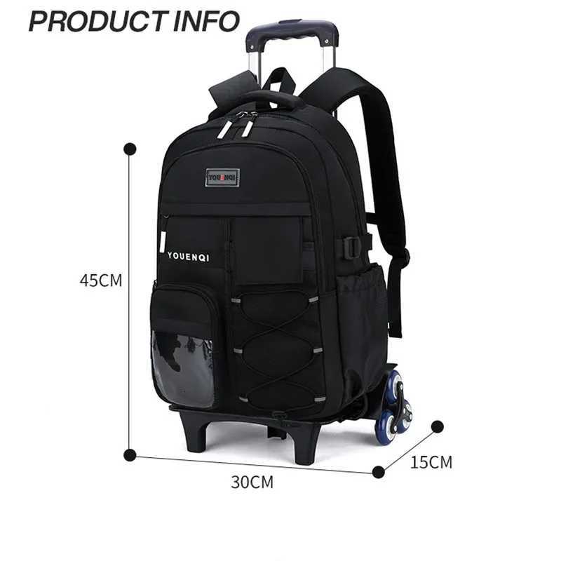 Children School bag With Wheels Students Backpacks For Boy Girls Teens Trolley Bag Kids Schoolbag Rolling Wheeled Backpack book G250807