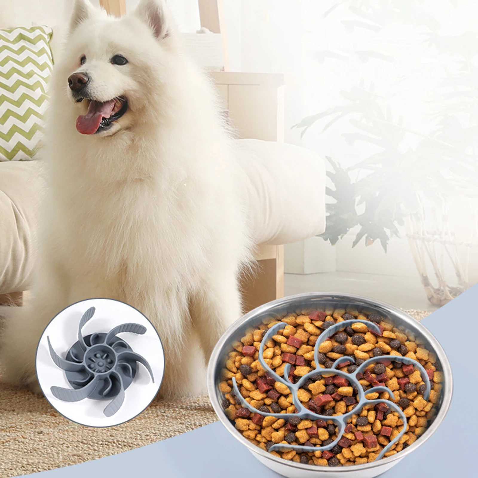 Dog Slow Feeder Spiral Insert Anti Choking Prevent Overeating Bowl Insert for Small Medium Large Pets Y250806