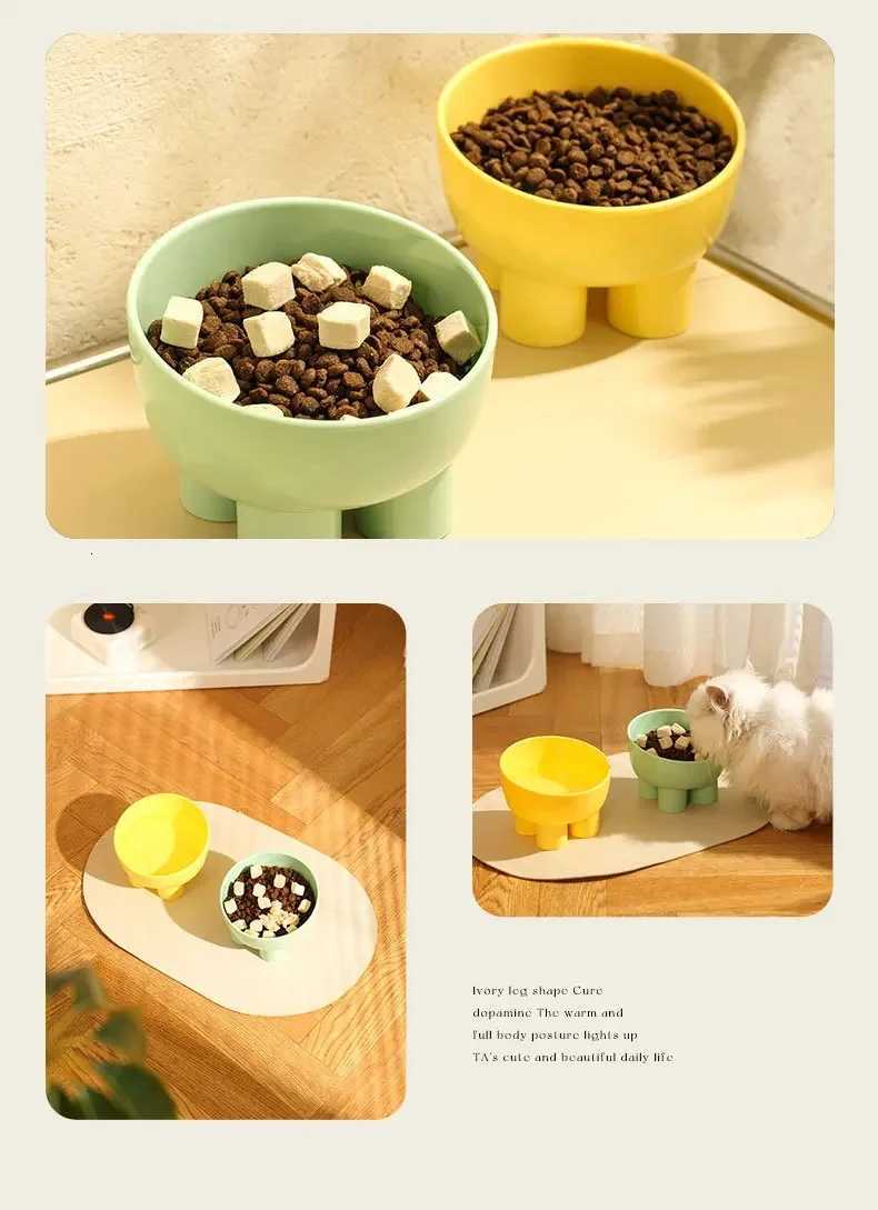 Macaron Elephant Leg Neck Protector Bowl Cat Food Basin Cat Bowl Anti-knock Pet Bowl Food Utensils Cat Food Bowl Y250806