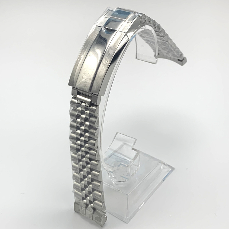 SUB steel strap fine adjustment strap zipper black green water ghost 20mm solid stainless steel folding watch chain watch accessories 241220