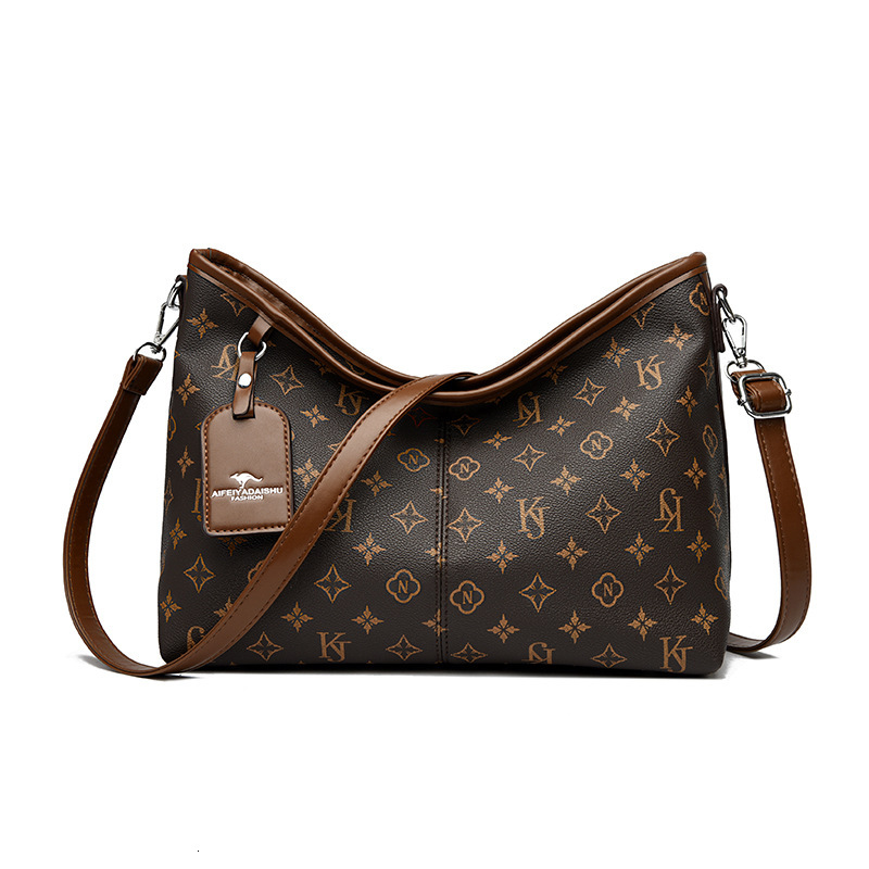 Free Shipping Designer Luxury Women's New Tote Bag European And American Retro Color-block Crossbody Shopping Bag Commuter Large Capacity Shoulde