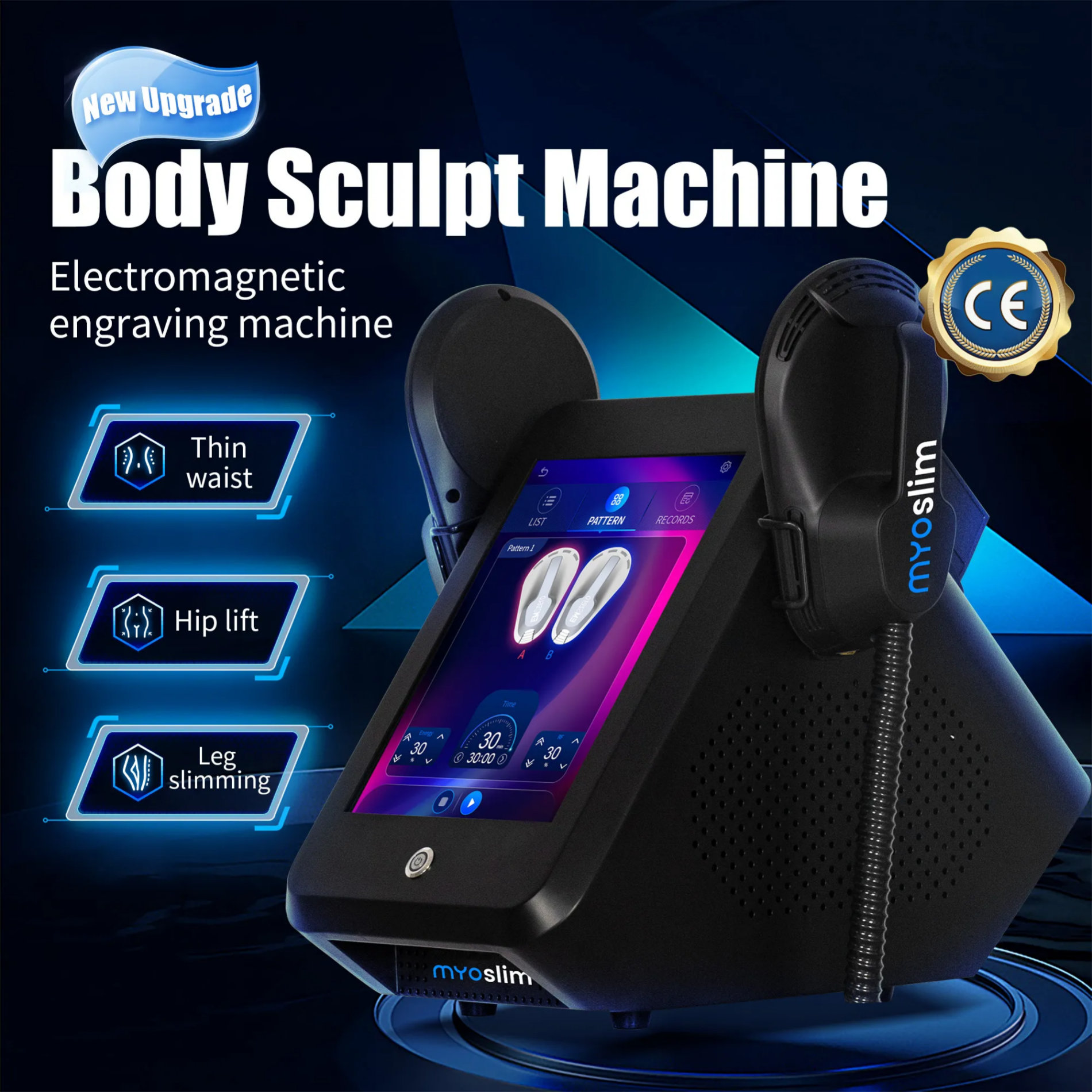 Myoslim Body Slim Sculpt Muscle Stimulate Fat Removel 6500W Eletric Machine RF Weight Lose Portable Electromagnetic