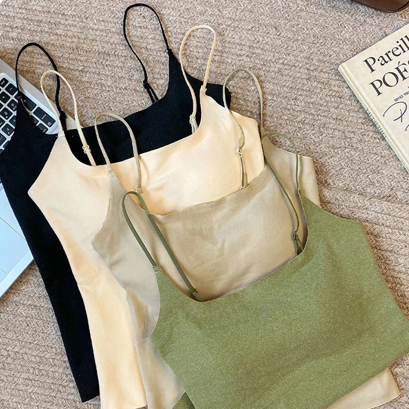 Women Solid Color Camisoles Vest Underwear Tank Tops Female Summer Sexy Strap Basic Sleeveless Camisole Tshirt 250807