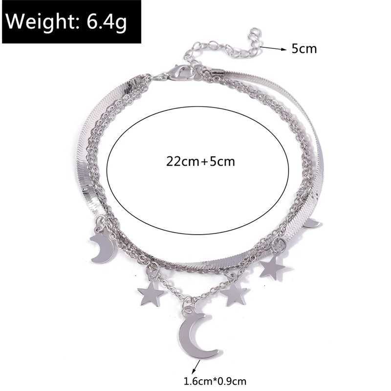 Fashion Moon Star Anklet for Women Sandals Barefoot Summer Beach Foot Chain Girls Holiday Jewelry Gifts Y250805