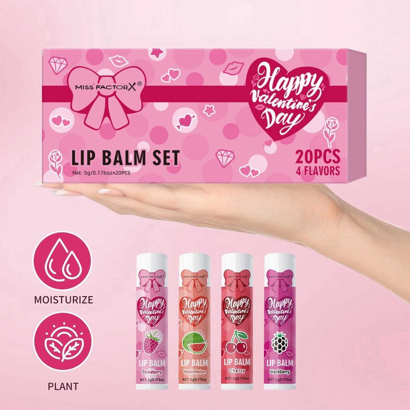 20PCS/Box Luxury Gift Set Lip Balm Set Hydrating and Glossy For Dry Lips Valentines Day Gifts WomensXJ250807