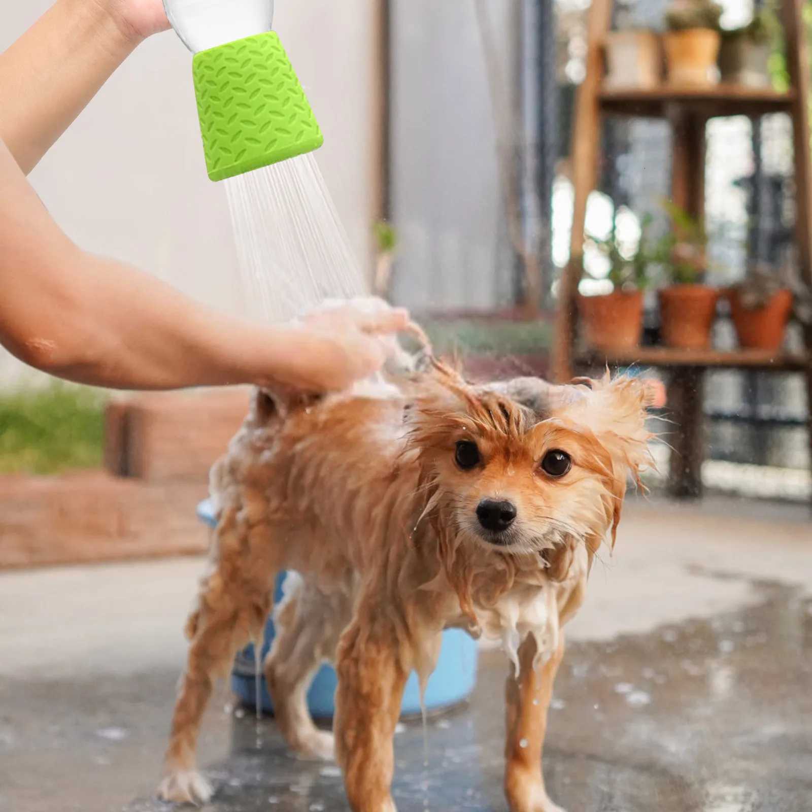 Portable Silicone pet shower headSummer Outdoor Dogs Shower Water SprayerFits Most 16oz To 2L Plastic Water Bottles Or Bottles Y250806