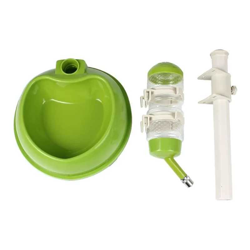 Small pet Water Bottle Dispenser Stand Pet Standing Water Dispenser Bowl for Small Dogs Cage Crate 3 in 1 Food and Water Feeder Y250806