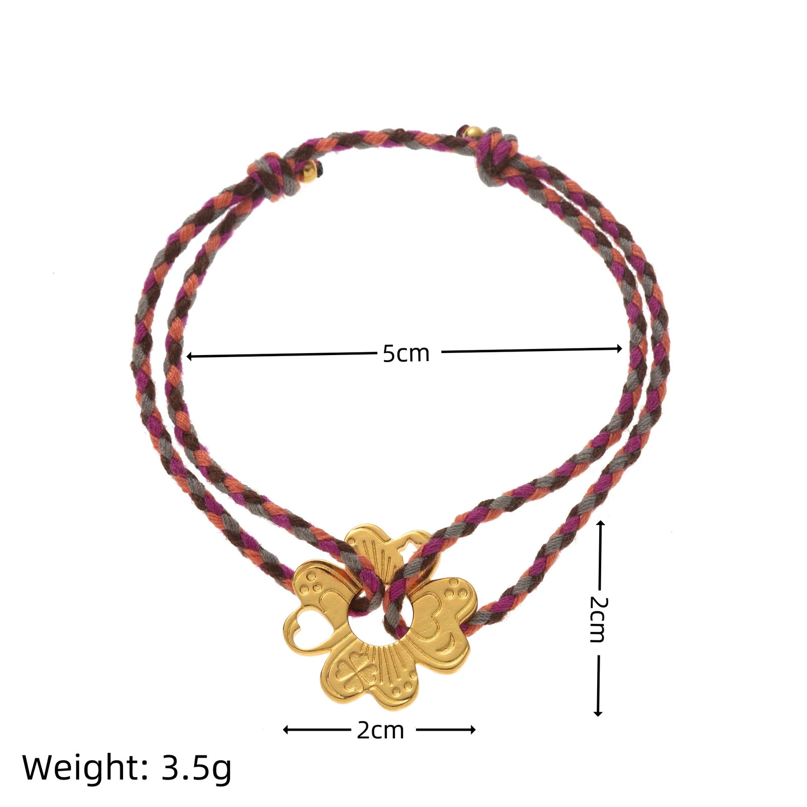 niche retro style bracelet with moon heart and four leaf clover plated 18k color preserving stainless steel bracelet rope 250730