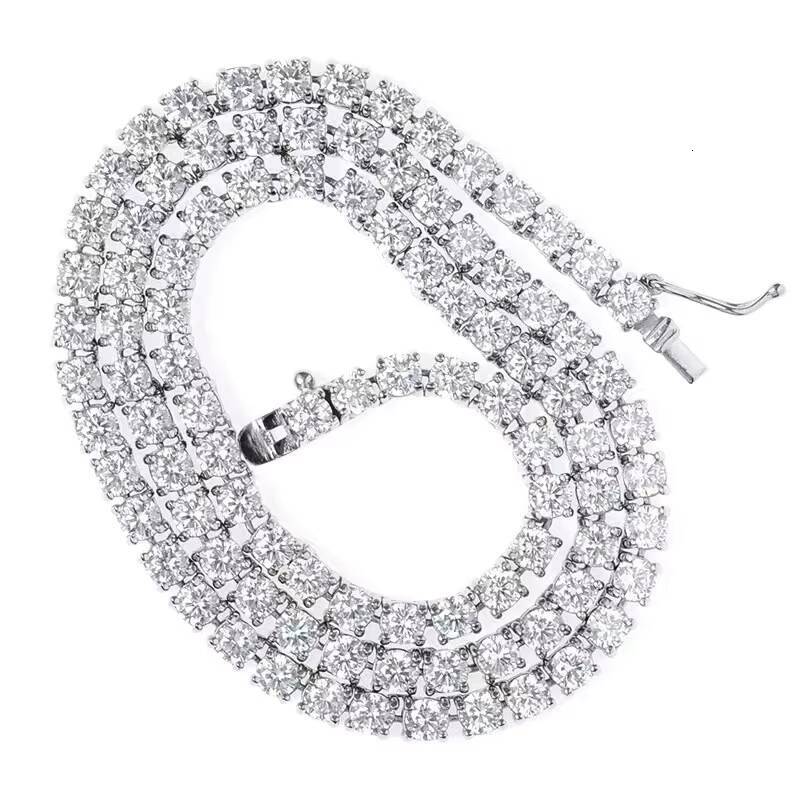 GRA Moissanite Diamond 2mm-6.5mm Tennis Chain Necklace Bracelet Hip Hop Necklace 925 Sterling Silver for Men Women Fine Jewelry