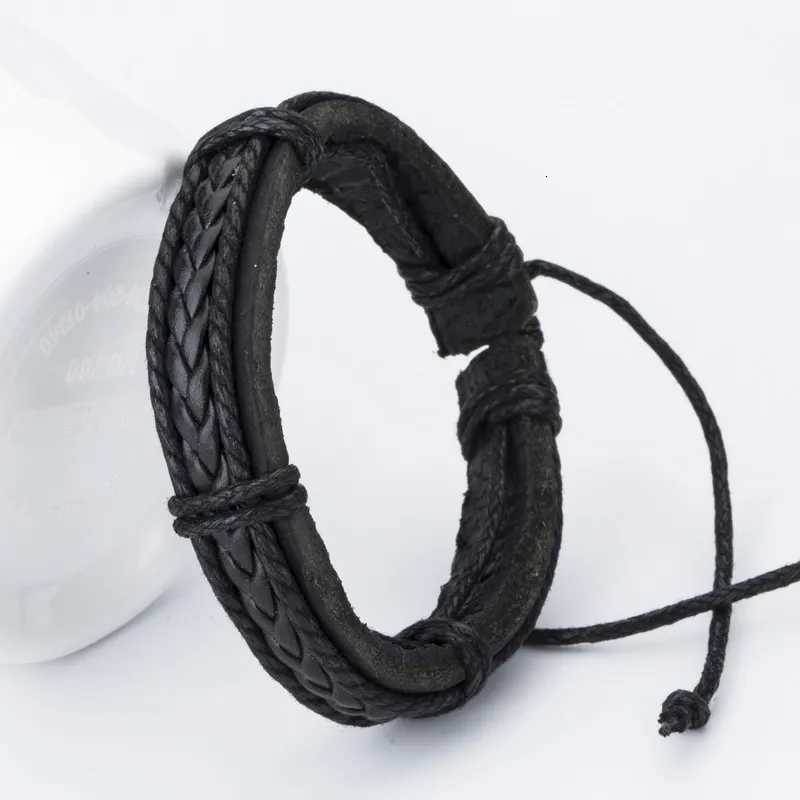Thats Hot Sale!Fashion Charm Leather Bangle Men Bracelets Popular Boys DIY Bandage Strand Handmade Brown Weave Bracelets W250807