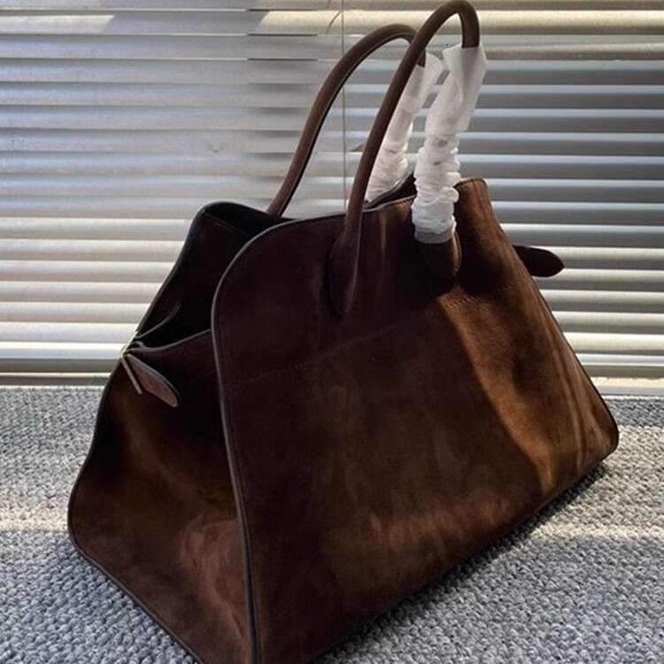 Suede light niche high end new soft leather capacity commuter shoulder tote large bag for women