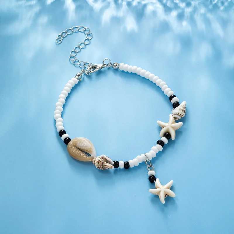 Shell Starfish Anklets for Women Bohemian Anklet Leg Rice Beads Handmade Foot Chain Boho Jewelry Sandals Gift Y250805