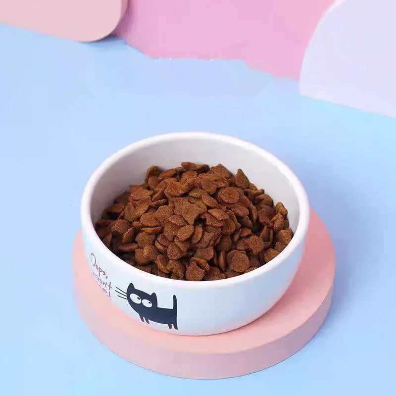 Fashion Cartoon Small Black Cat Pet Food Bowl Ceramic Easy To Clean Bowl Safe Harmless Pet Supplies for Dog Cat Accessories Y250806