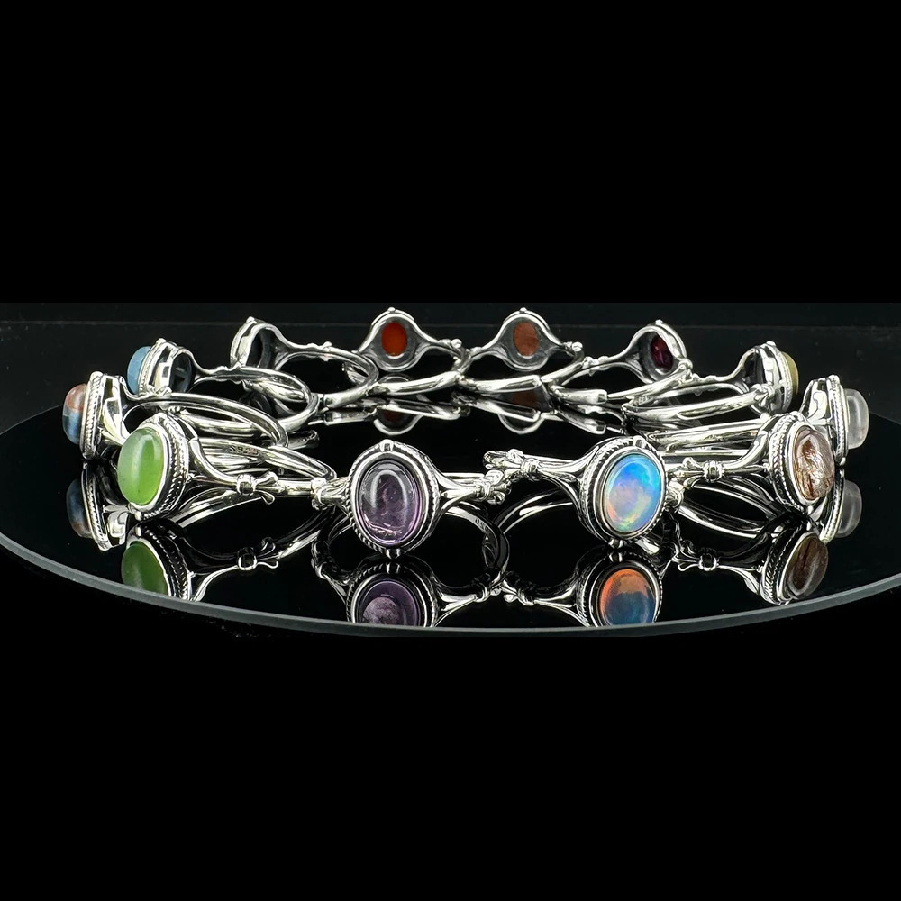 S925 Silver Natural Ore Jade Red Agate Womens Ring Wedding Jewelry Gift Exquisite Simple Womens Ring Crystal Moonstone 250730