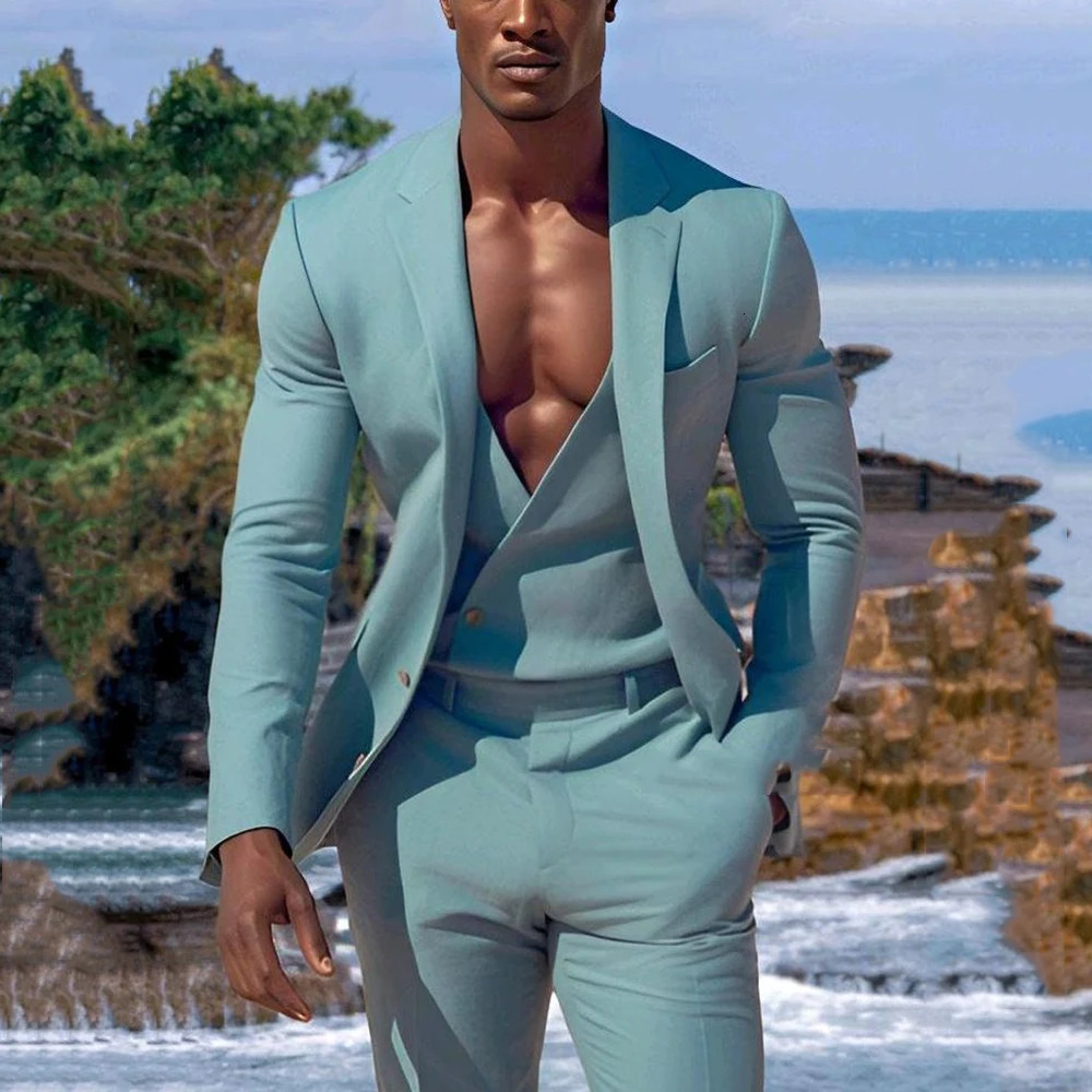 Highend Suits for Men Single Breasted 3 Pieces Jacket Pants Vest Blazers Sets Slim Fit Banquet Business Party Male Clothing 250807