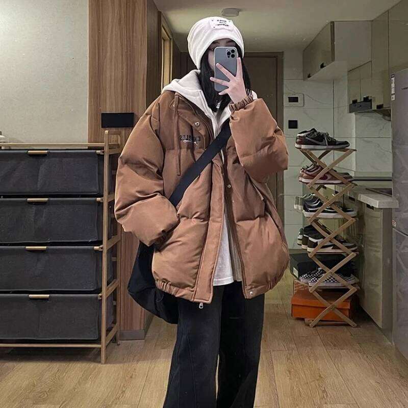 Designer Clothing 2025 New Arrival Women Parkas Winter Hooded American Vintage Cotton-Padded Coats Couple Y2k Loose Casual Female Short Jacket