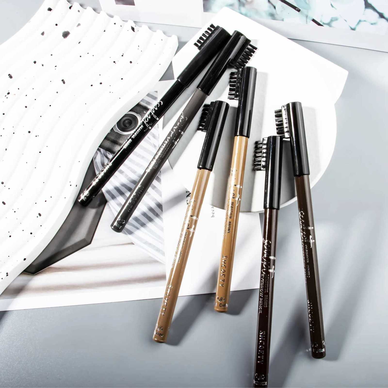 6 Colors Eyebrow Pencil Makeup Waterproof Sweatproof Tattoo for Eyebrows Enhancer Wooden Eyebrow Pencil Wild Eyebrows Cosmetics W250807