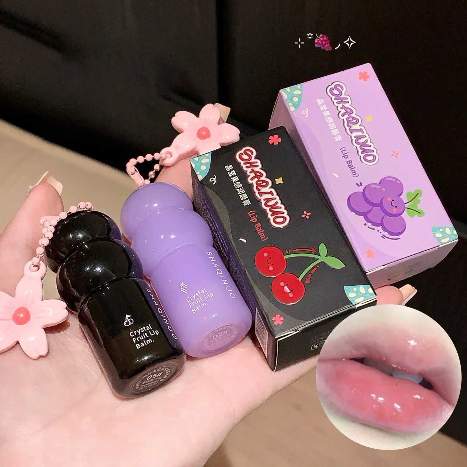 Crystal Fruit Moisturizing Lip Balm Transparent Jelly Mirror Lip Mask Stick Clear Plumping Change Color Lipstick Korean Lip CareXJ250807