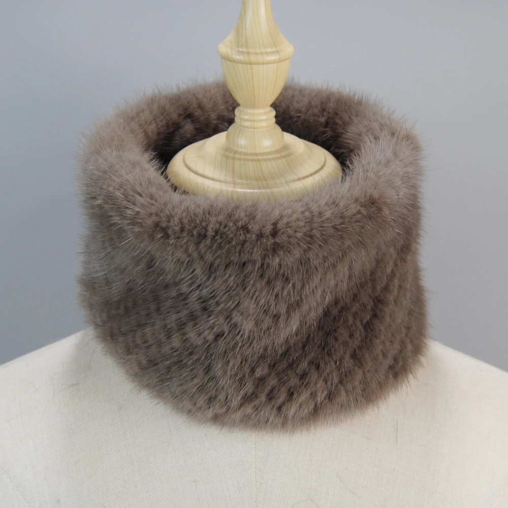 2025 Women Winter Real Mink Fur Scarves headbands Good Elastic Knitted Natural Mink Fur Scarf Thick Warm Lady Fur Ring Shawl 250806