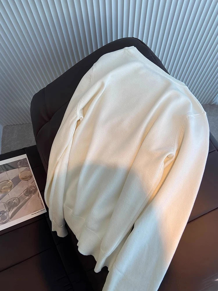 High Quality Womens Knitted Sweater Round Neck Star Embroidery Knit Pullover Korean Fashion Long Sleeve Casual Jumper C-016 250801