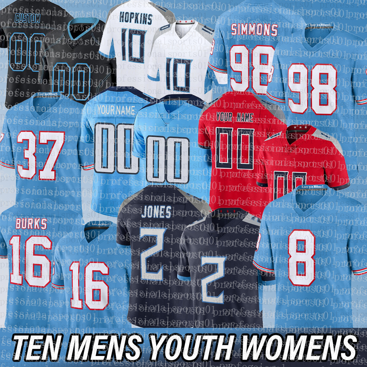 Tennessee city TitansS jersey TennesTitans Jersey Jeffery Simmons L'Jarius Sneed Treylon Burks Tyjae Spears Steve McNair Football Jerseys 10